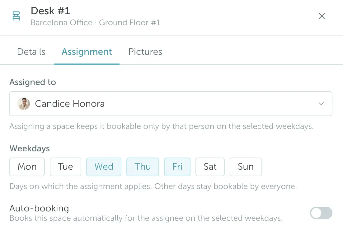 Assigned desks open up on the days their owners are away