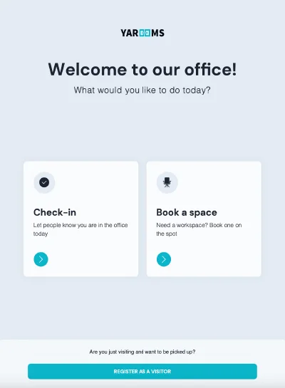 Book desks and rooms straight from the reception