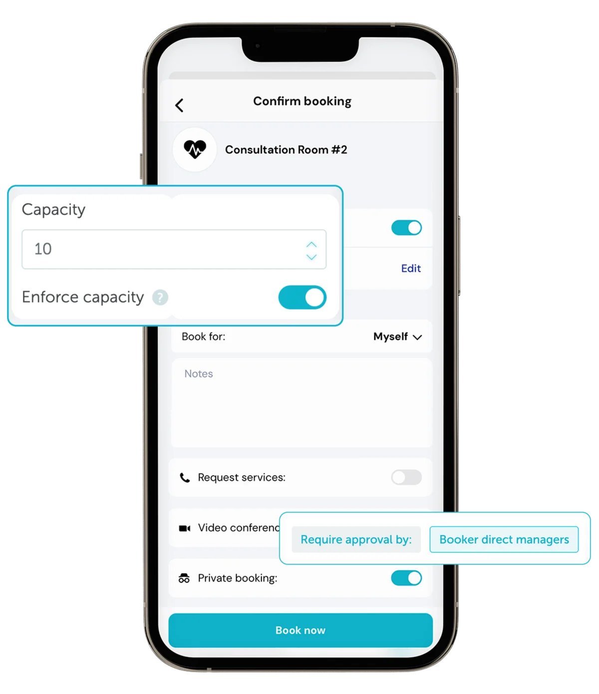 Stay in charge of room access and booking rules
