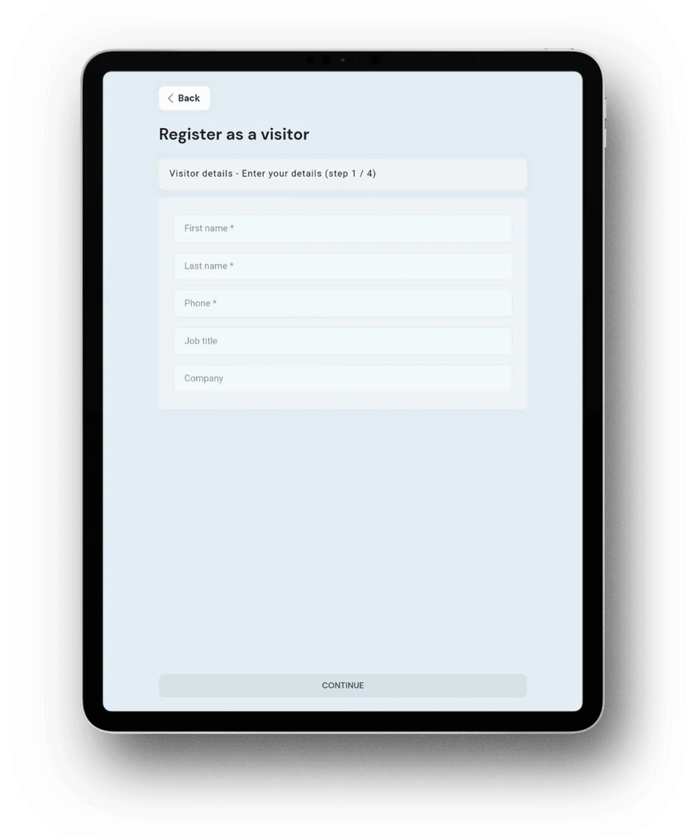 Capture visitor details