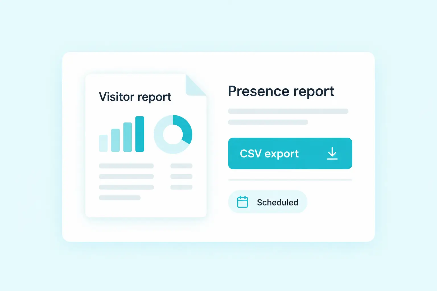 Visitor reports and exports for audits and planning