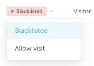 Watchlist status menu with the Allow visit override