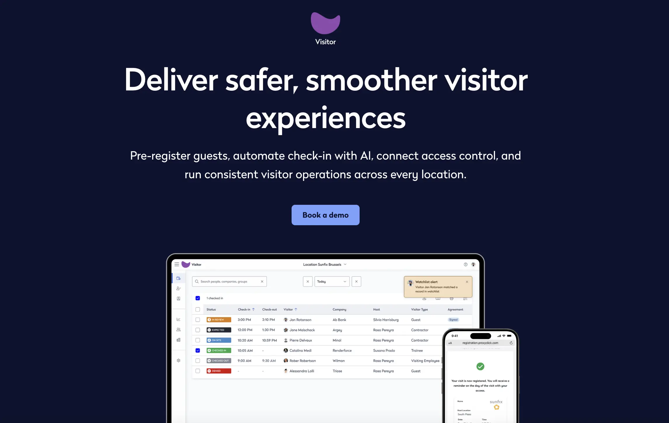 Eptura Visitor management platform