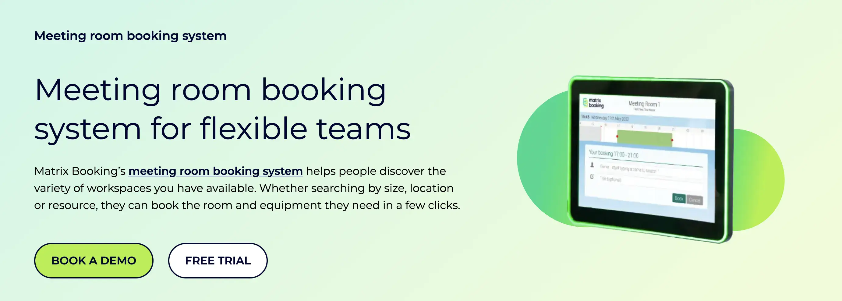 Matrix Booking meeting room booking system for flexible teams