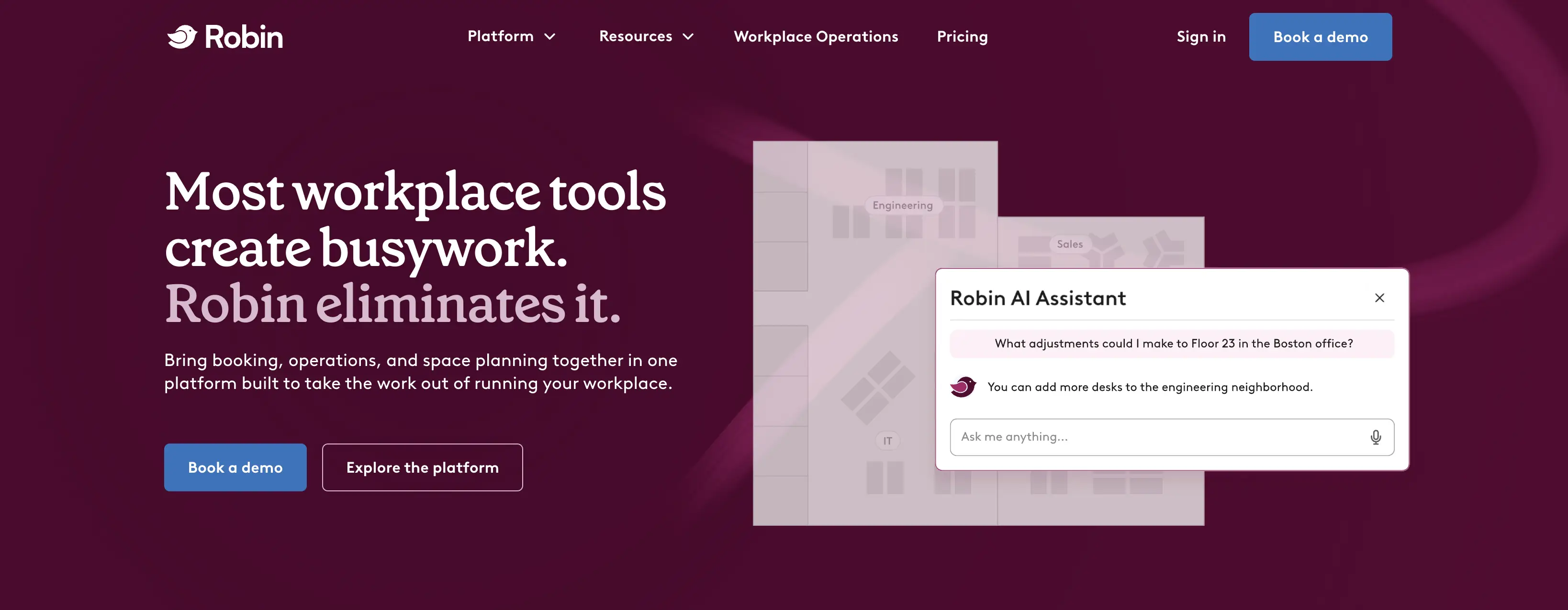 Robin AI workplace operations platform