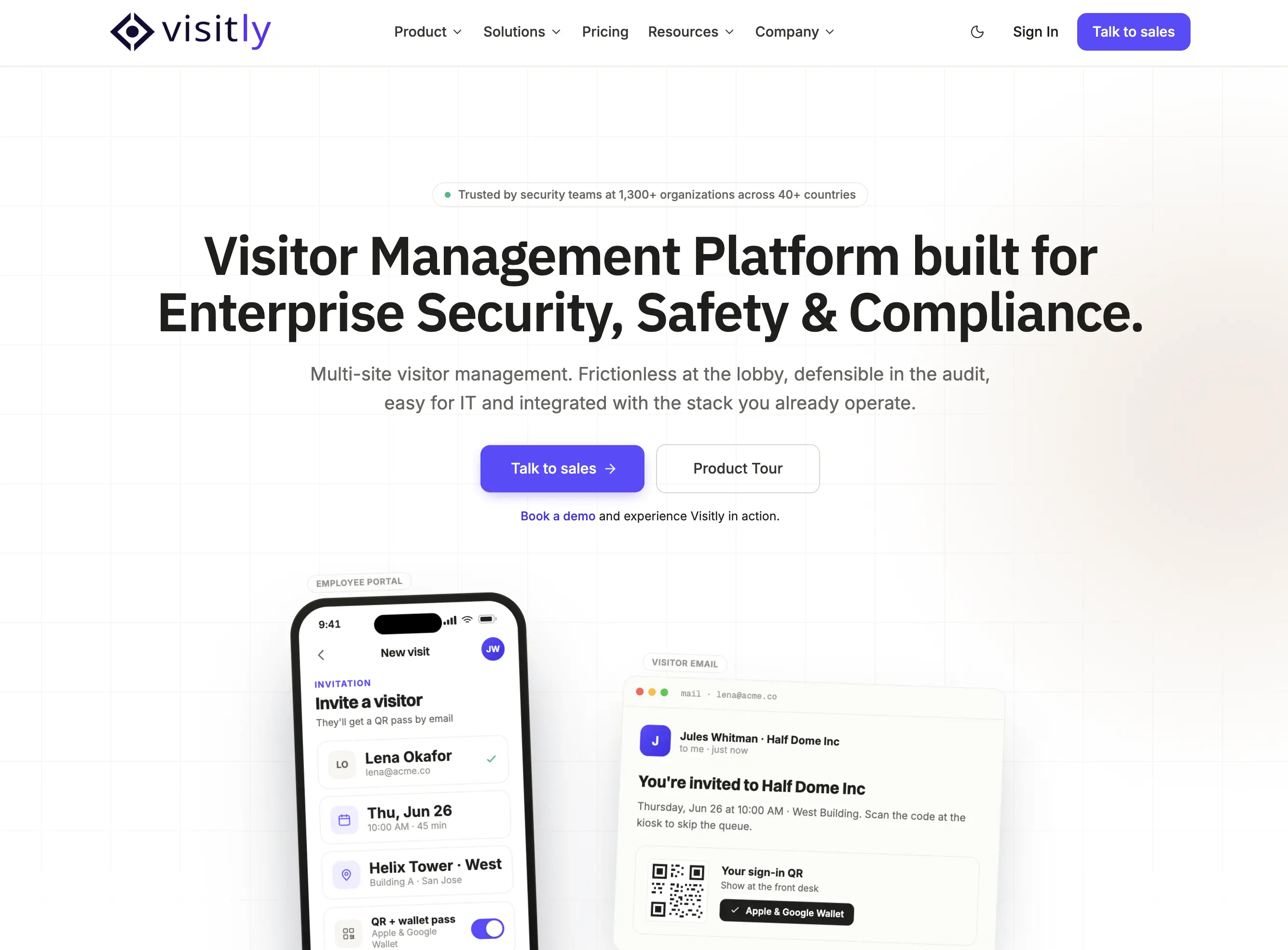 Visitly visitor management system