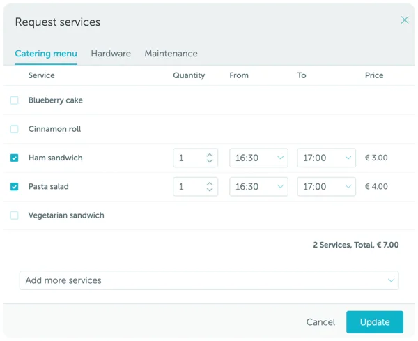 Manage workplace services and assign owners
